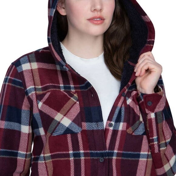 NEW Realtree Hooded Shacket | Burgundy - Picture 5 of 8